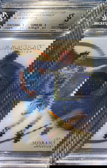 Ja Morant Rookie Card Patch—10/12—2019 Immaculate Jersey Number Collection Mint 9