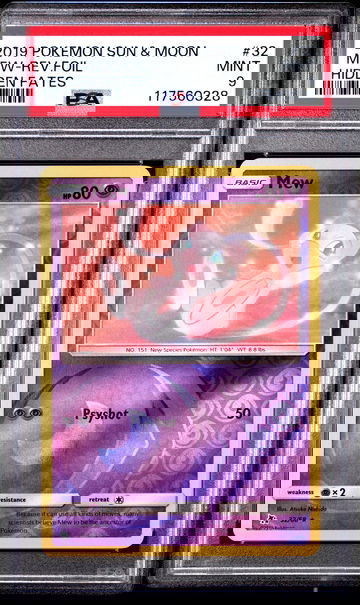 2019 Pokemon Sun and Moon Hidden Fates Reverse Holo Mew #32 PSA 9