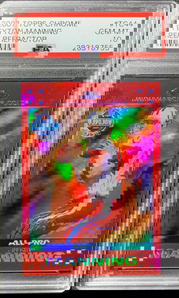 2007 topps chrome Peyton manning red refractor /139 psa 10 POP 3