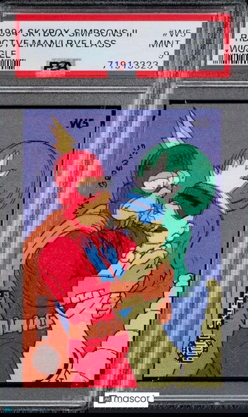 POP 3 No 10 PSA 9 Radioactive Man Larve Lass 1994 Skybox The Simpsons Wiggle 3D