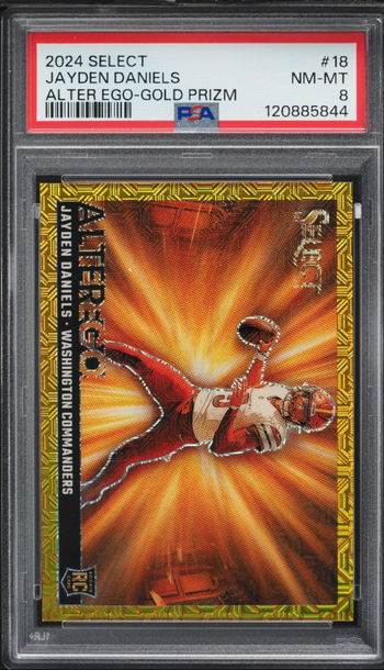 2024 Select Jayden Daniels Alter Ego Gold 4/10 SSP CASE HIT Commanders PSA 8 RC ROOKIE