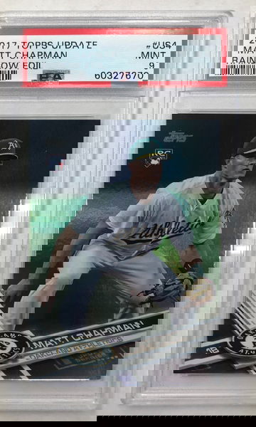 2017 Topps Update Matt Chapman Rainbow Foil PSA 9