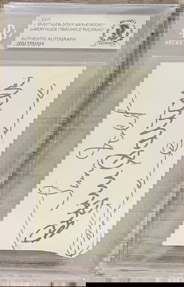 Vintage Signed NHL Cut BAS Punch Imlach Lynn Patrick Simon Nolet Maurice Richard