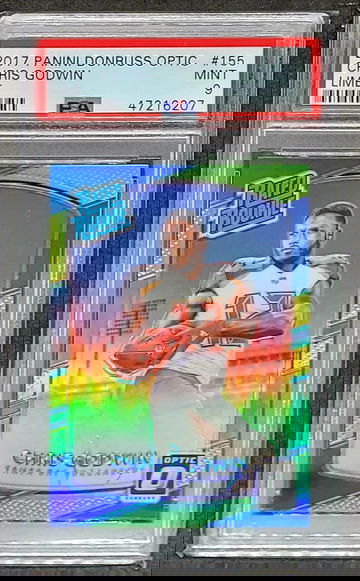 2017 OPTIC CHRIS GODWIN LIME HOLO PRIZM SP RC #155 PSA 9 MINT ROOKIE POP 15