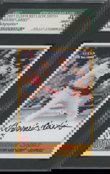 2001 Fleer Red Sox 100th Bo Sox Sigs Bernie Carbo SGC 92 NM/MT+ 8.5