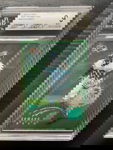Ed Reed RC 2002 Topps MVP Promotion BGS 9 #353 #'d /100 