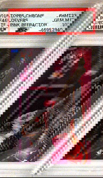 2018 Topps Chrome Rafael Devers Update-Pink Refractor PSA 10 Gem Mint 