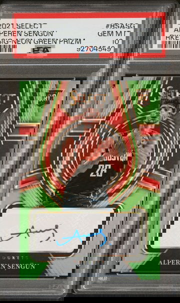 2021 Select Alperen Sengun Neon Green Rookie Signature PSA 10