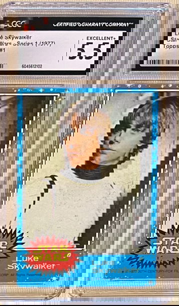 CENTERED 1977 Topps Star Wars Series One #1 Luke Skywalker CGC 5.5