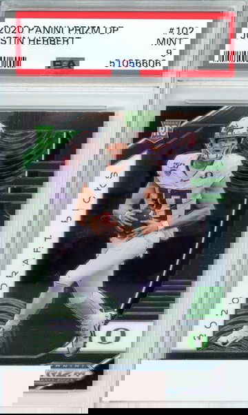 2020 PANINI PRIZM DP JUSTIN HERBERT #102 L A CHARGERS ROOKIE RC PSA 9 MINT