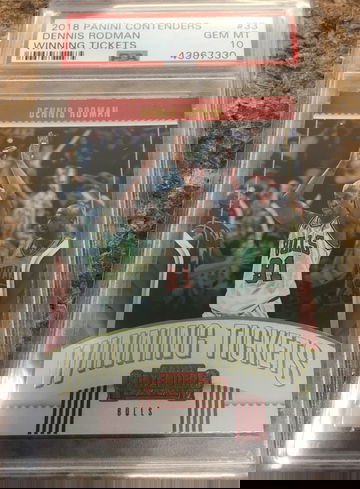 Dennis Rodman Contenders Winning Ticket w/Michael Jordan in Background