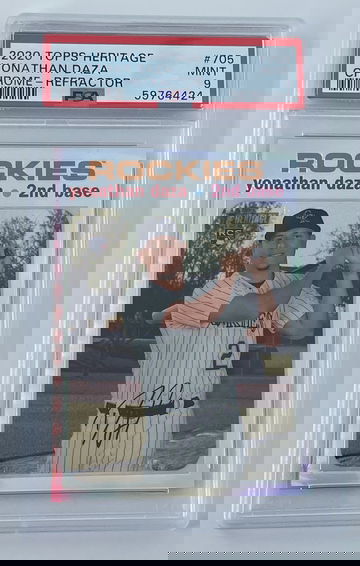 Yonathan Daza 2020 Topps Heritage Silver Chrome Refractor Rookie #531/571 PSA 9