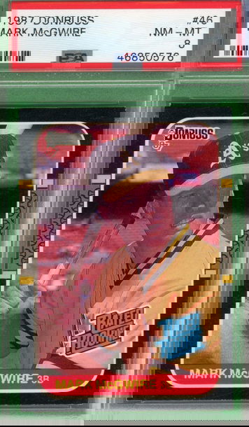 1987 Donruss Mark McGwire Rated Rookie PSA 8 Near-Mint to Mint