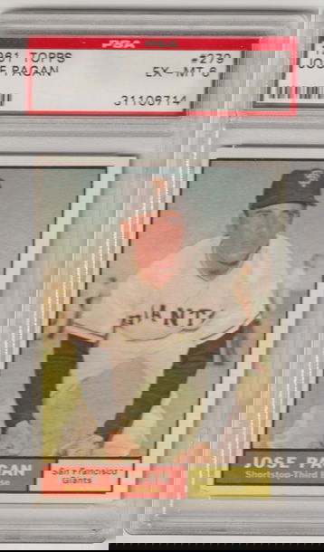 1961 Topps #279 Jose Pagan PSA 6 (Excellent-Mint)