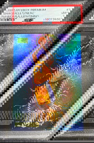 1997 Skybox premium Shaquille O'Neal #3 Thunder & Lightning PSA 7 Lakers