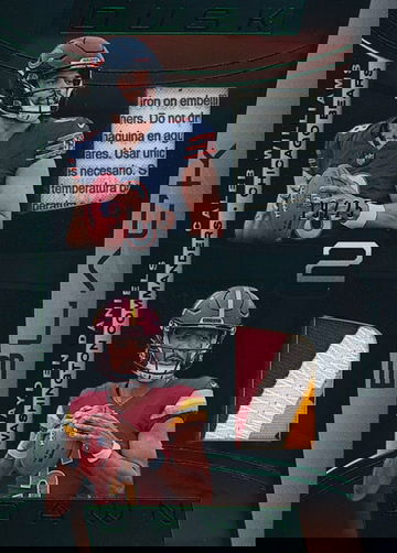 2024 Panini Black Jayden Daniels Caleb Williams Dusk 2 Dawn Emerald Dual Rookie Patch #19/25 SSP