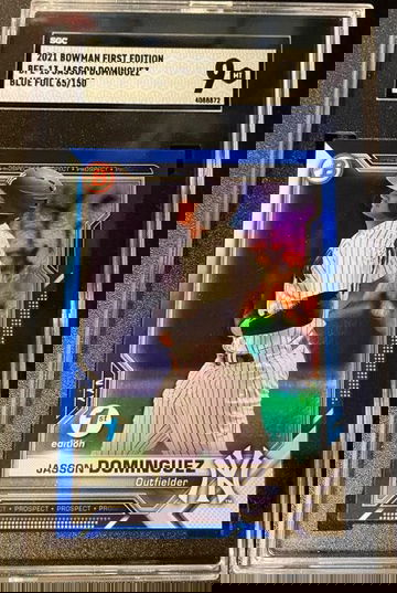 2021 Bowman 1st Edition Jasson Dominguez BFE-13 Blue Foil /150