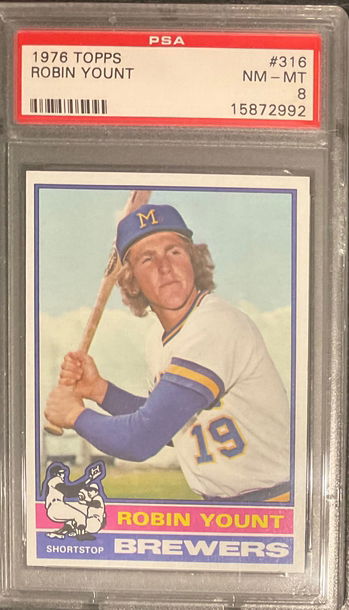 1976 Topps Robin Yount 2nd Year PSA 8