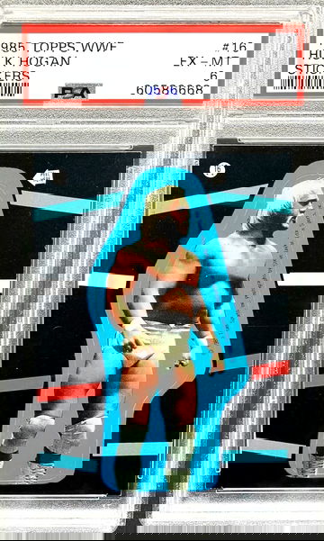 1985 Topps WWF Hulk Hogan Stickers #16 * PSA 6 EX-MINT * WWE HOF Legend