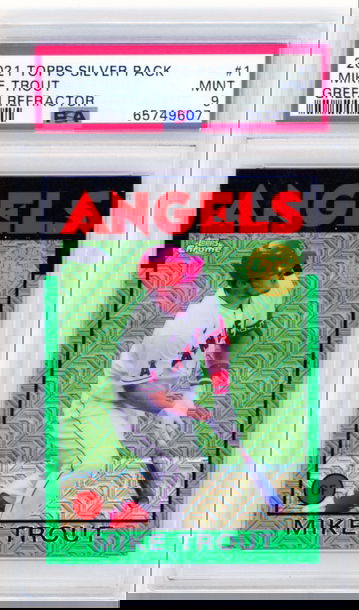 2021 Topps Silver Pack #1 Mike Trout Green Refractor PSA 9 MINT!