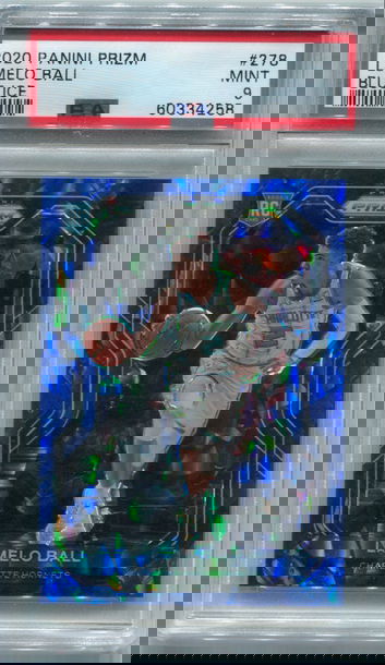 2020 Panini Prizm LaMelo Ball Blue Ice PSA 9 Mint 66/125