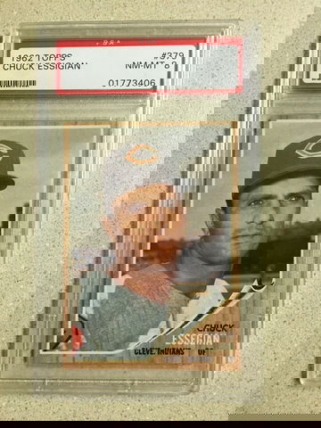 1962 Topps #379 Chuck Essegian PSA 8 NM-MT INDIANS 