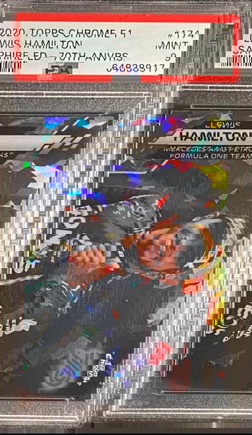 2020 Topps Chrome Sapphire Lewis Hamilton #174 70th Anniversary /70 Formula 1 F1 PSA 9