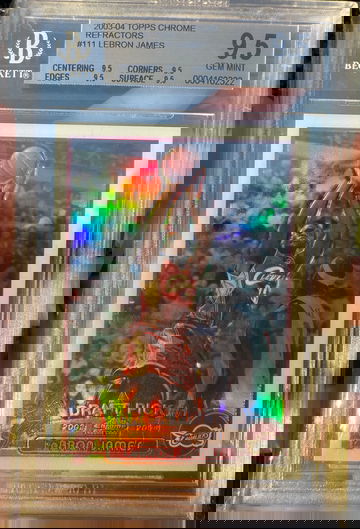 Lebron James 2003 Topps Chrome Refractor BGS 9.5 True Gem