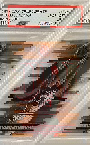 1997-98 Michael Jordan Stadium Club Triumvirate Illuminator PSA 8