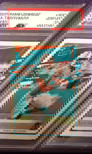 2020 Panini Donruss Tua Tagovailoa Canvas #302 PSA 10