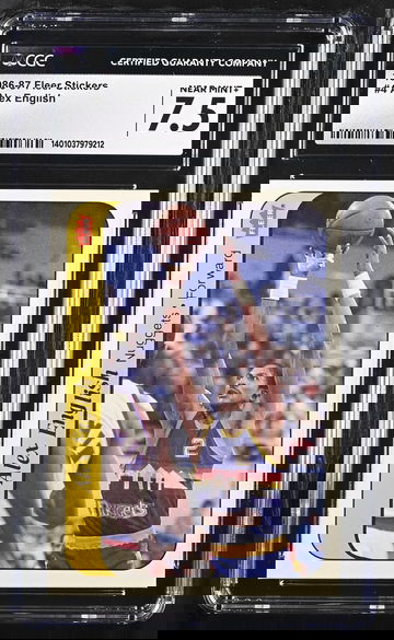 1986-87 FLEER ALEX ENGLISH STICKERS #4 CGC 7.5 BK.A2.26