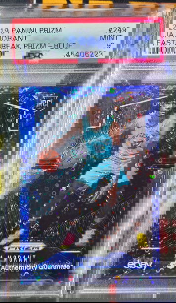 2019 Prizm Ja Morant Fast Break Blue /175 PSA 9