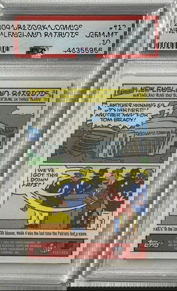 2004 Bazooka Comics #12 Tom Brady New England Patriots PSA 10 GEM MINT SP Insert