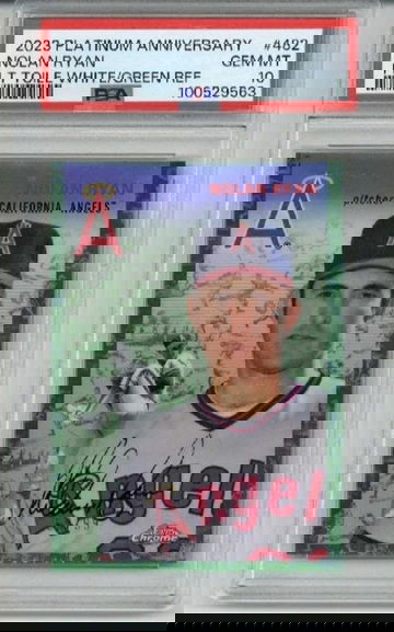 2023 TOPPS PLATINUM ANN TOILE WHITE GREEN REFRACTOR NOLAN RYAN /99 PSA 10