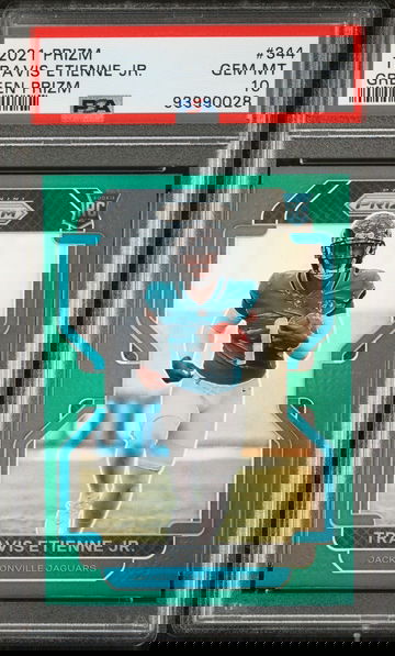 2021 Prizm Travis Etienne Jr Green Prizm Rookie PSA GEM MT 10