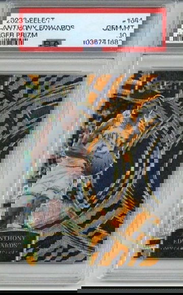 2023 PANINI SELECT TIGER PRIZM #164 ANTHONY EDWARDS TIMBERWOLVES PSA 10