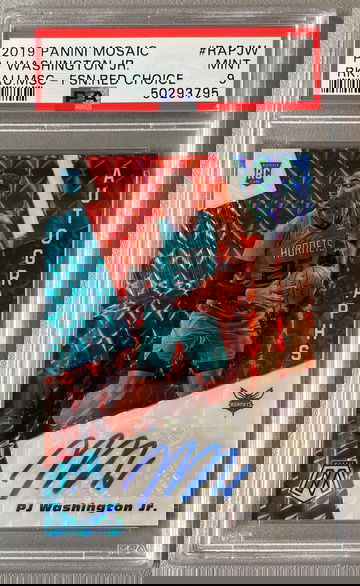 2019 Panini Mosaic PJ Washington Jr Red Fusion Auto PSA 9