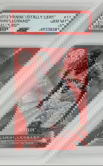 KAWHI LEONARD 2012 Panini Totally Certified Totally Red #11 Rookie RC 382/499 - PSA 10 GEM MINT