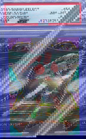 2019 PANINI SELECT JAYSON TATUM TRI-COLOR PRIZM PSA 8 NM-MT #54 CELTICS SP