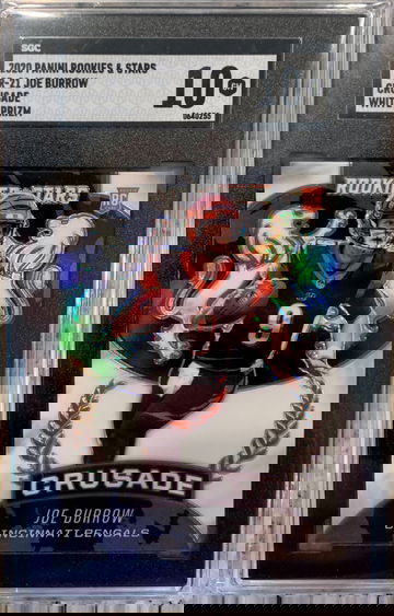 2020 Panini Rookies & Stars Joe Burrow Crusade White Prizm SGC 10