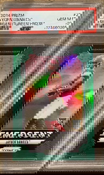 2024 Panini Prizm Jayden Daniels Emergent Green Prizm PSA 10