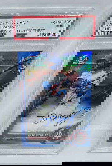 2022 Bowman Jose Ramos 1st Bowman Chrome Blue Refractor Auto /150 PSA 9