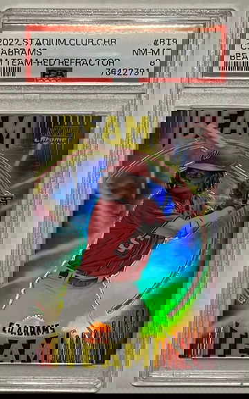 2022 Topps Stadium Club Beam Team CJ Abrams Red Refractor /5 Rookie RC PSA 8