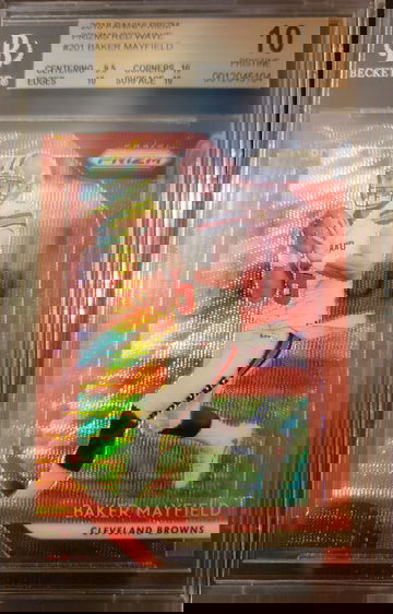 2018 Panini Prizm Red Wave Baker Mayfield BGS 10 Pristine