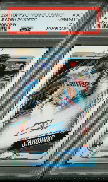 2024 Topps Chrome Cosmic Jackson Chourio Variation Auto PSA 10 Pop 22 