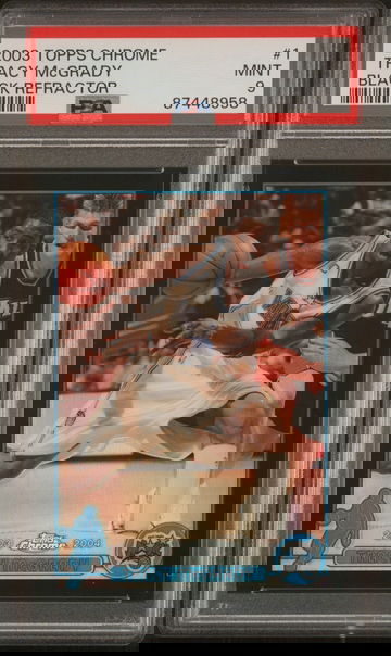 2003 Topps Chrome Tracy McGrady Black Refractor PSA 9