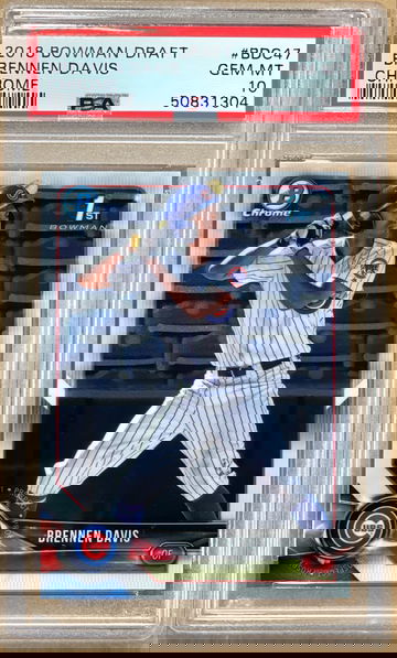 Brennen Davis 2018 Bowman Draft Chrome PSA10 Gem Mint 