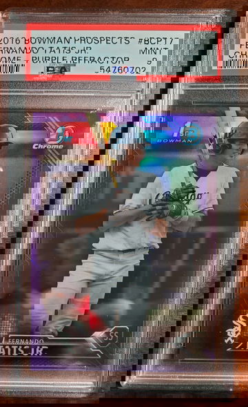 2016 Bowman Chrome Prospects Fernando Tatis jr purple refractor/250 PSA 9