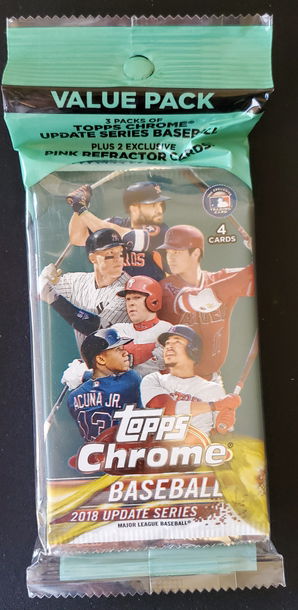 2018 Topps Chrome Update Value 3 Packs Pink Refractors Bonus Ronald Acuna Jr. Juan Soto Shohei Ohtani Gleyber Torres