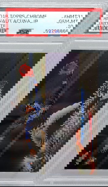 2018 TOPPS CHROME #HMT31 RONALD ACUNA JR.  UPDATE PSA 10